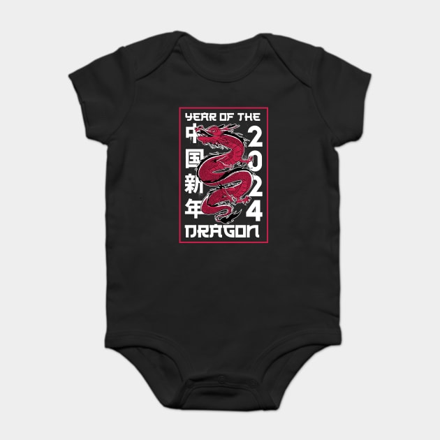 Chinese New Year 2024 Year of The Dragon Baby Bodysuit by creative